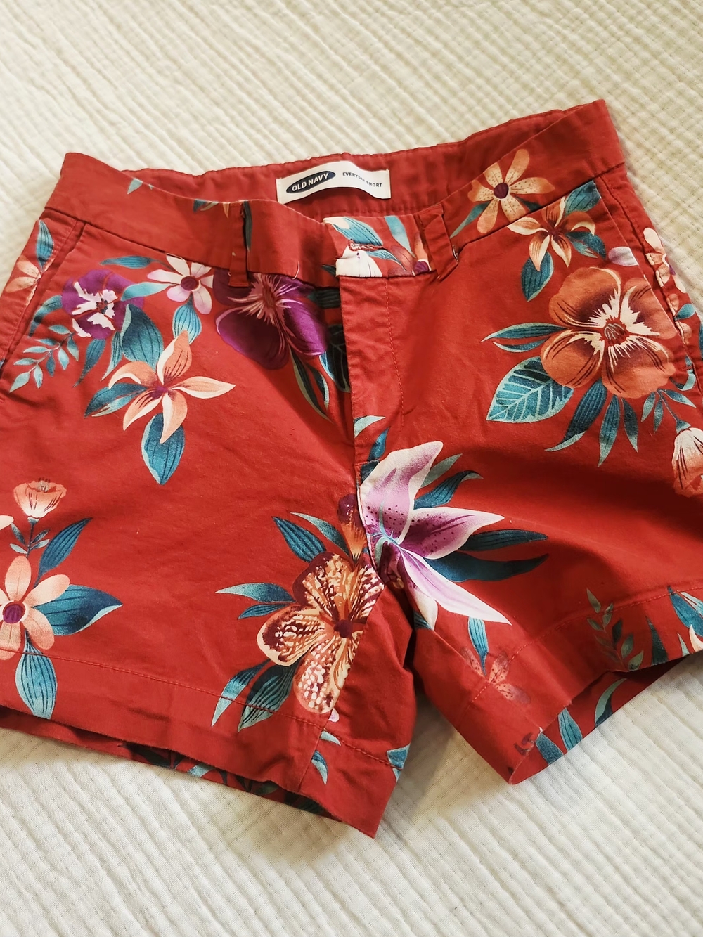 Old Navy Red Floral Shorts